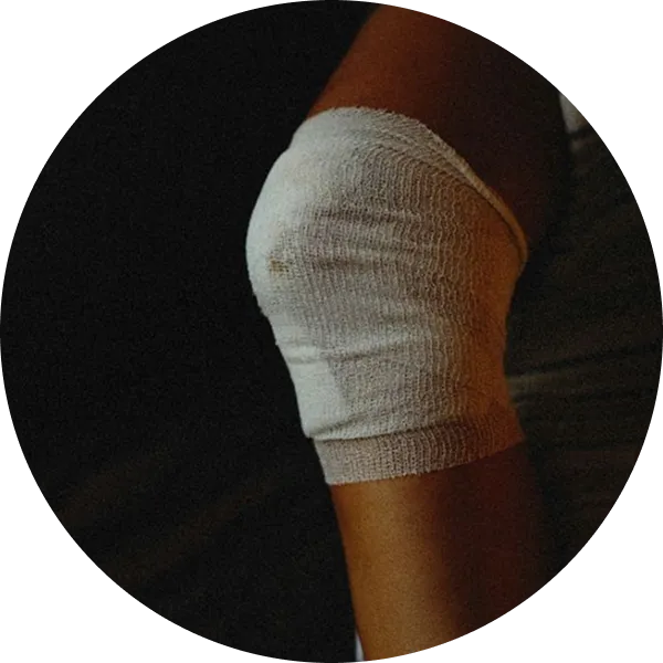 knee with bandage