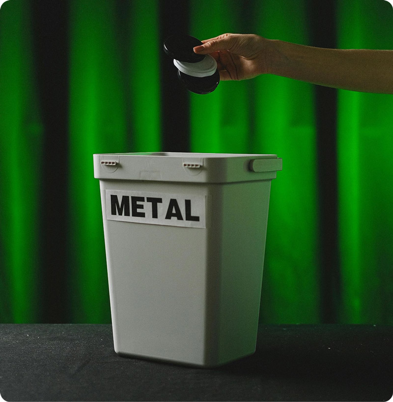 metal recycling bin